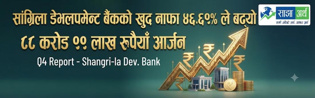 सांग्रिला डेभलपमेन्ट बैंकको खुद नाफा ४६.६९ प्रतिशतले बढ्यो
