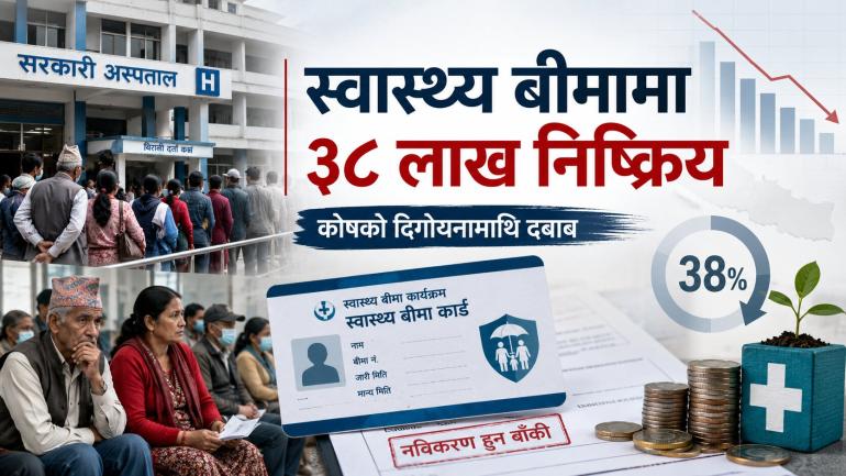 स्वास्थ्य बीमामा ३८ लाख नागरिक निष्क्रिय, कोषको दिगोपनामाथि दबाब