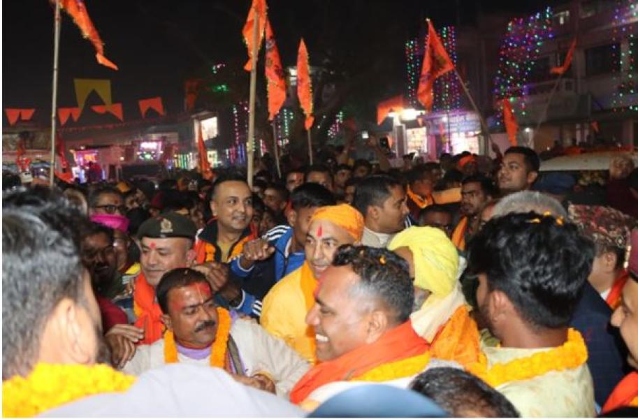 रामजानकी विवाह महोत्सव : अयोध्याबाट आएका जन्तीलाई मटिहानीमा स्वागत