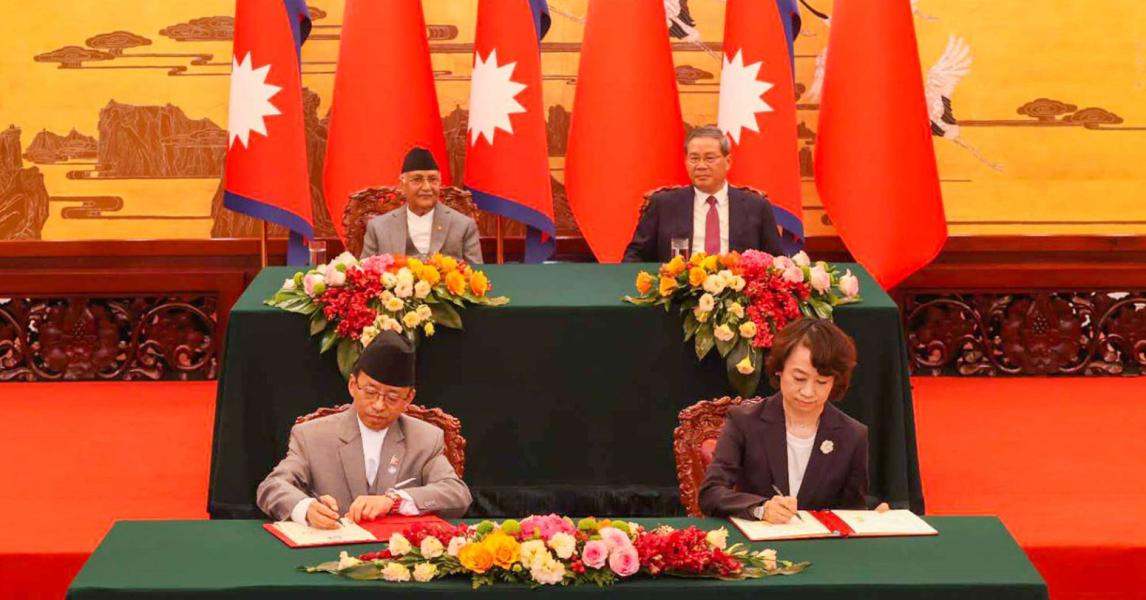 नेपाल र चीनबिच आठ विषयमा सहयोगसम्बन्धी सहमति