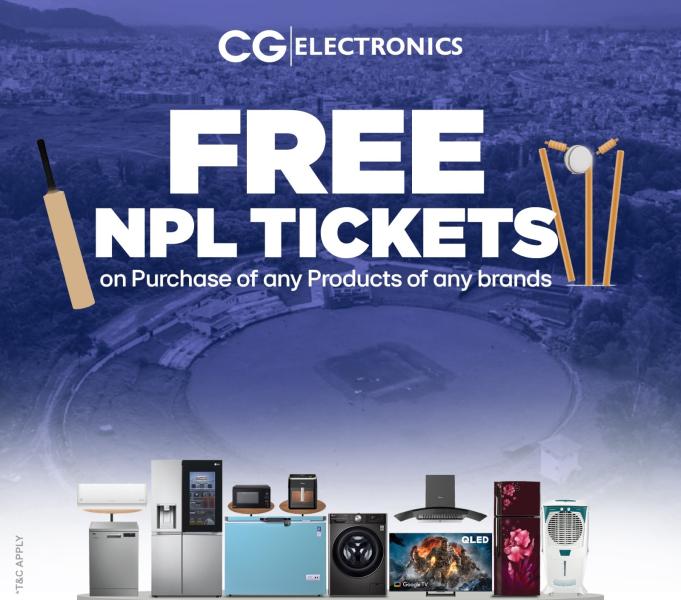 सीजी इलेक्ट्रोनिक्सका सामान किन्दा एनपीएलको टिकट नि:शुल्क