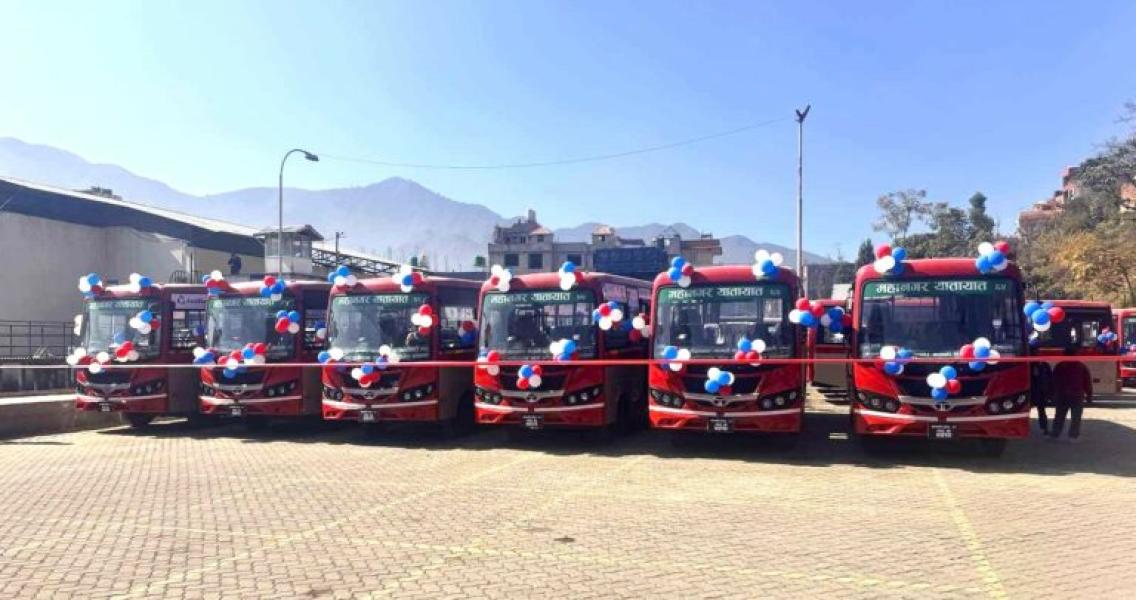 महानगर यातायातले  थप्यो टाटा मोटर्सको ४० बस,थानकोट(धुलिखेल रुटमा पनि सेवा सुरु