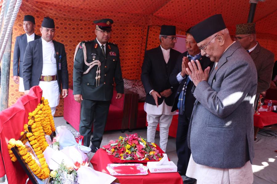 सहिदको बलिदानीबाट परिवर्तनका लागि काम गर्ने सौर्य प्राप्त हुन्छ : प्रधानमन्त्री