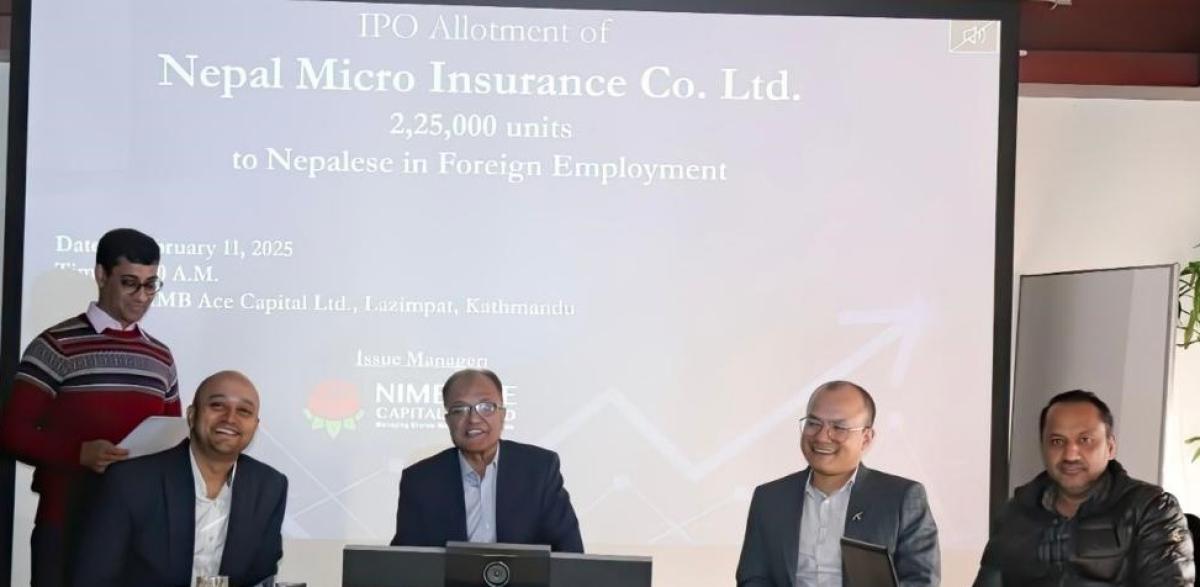 नेपाल माइक्रो इन्स्योरेन्स कम्पनी लिमिटेडको साधारण सेयर बाँडफाँड