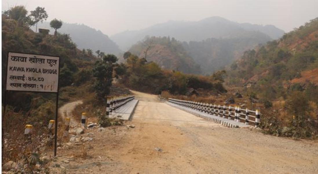 भोजपुरको कावाखोलामा पक्की पुल निर्माण