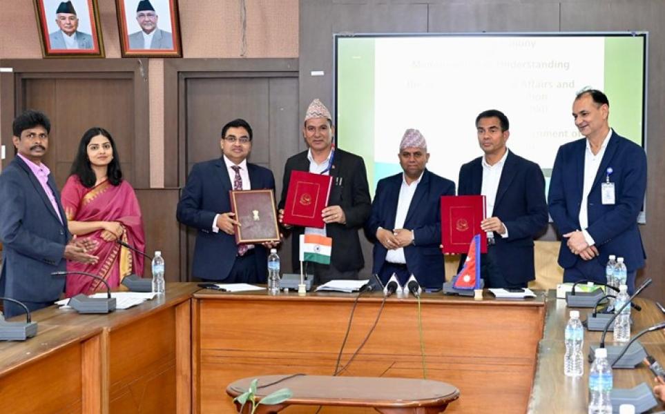 भारत सरकारको सहयोगमा निर्माण हुने १० परियोजनाको समझदारी पत्रमा हस्ताक्षर