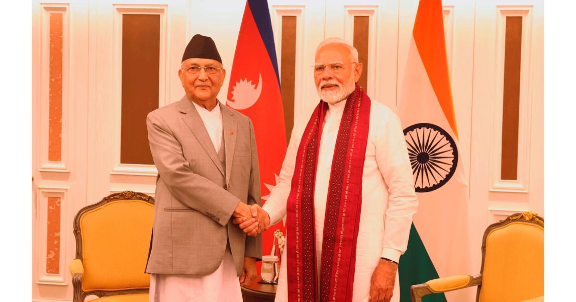 प्रधानमन्त्री ओली र भारतका प्रधानमन्त्री मोदीबिच बैंककमा भेटवार्ता