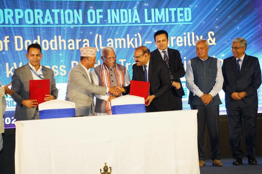 नेपाल–भारतबीच दुईवटा ४०० केभी क्षमताका अन्तरदेशीय प्रसारण लाइन निर्माणका लागि महत्वपूर्ण सम्झौता