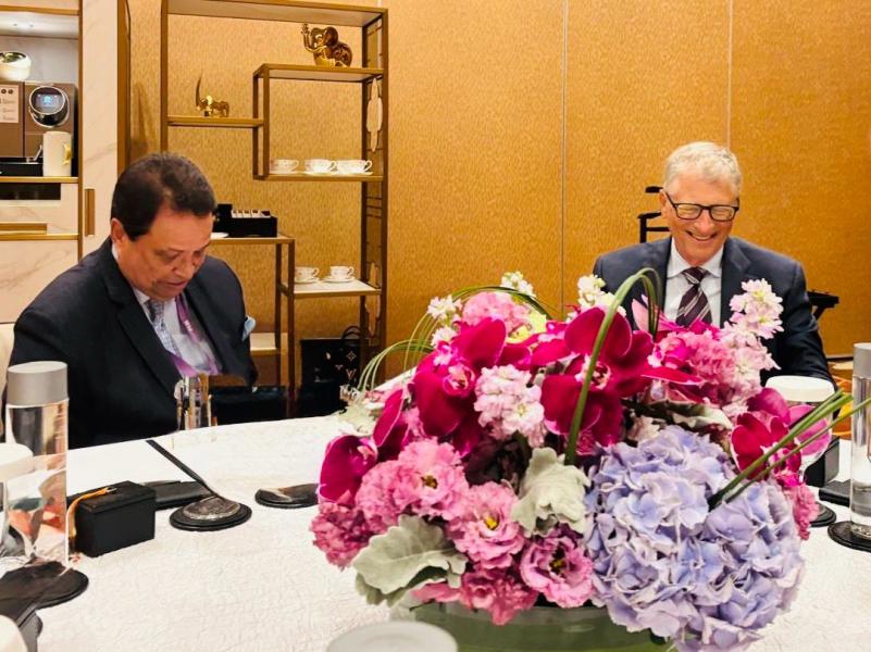 बिल गेट्स र बिनोद चौधरीबीच भेटवार्ता, नेपालको स्वास्थ्य र रोजगारी क्षेत्रका विषयमा छलफल