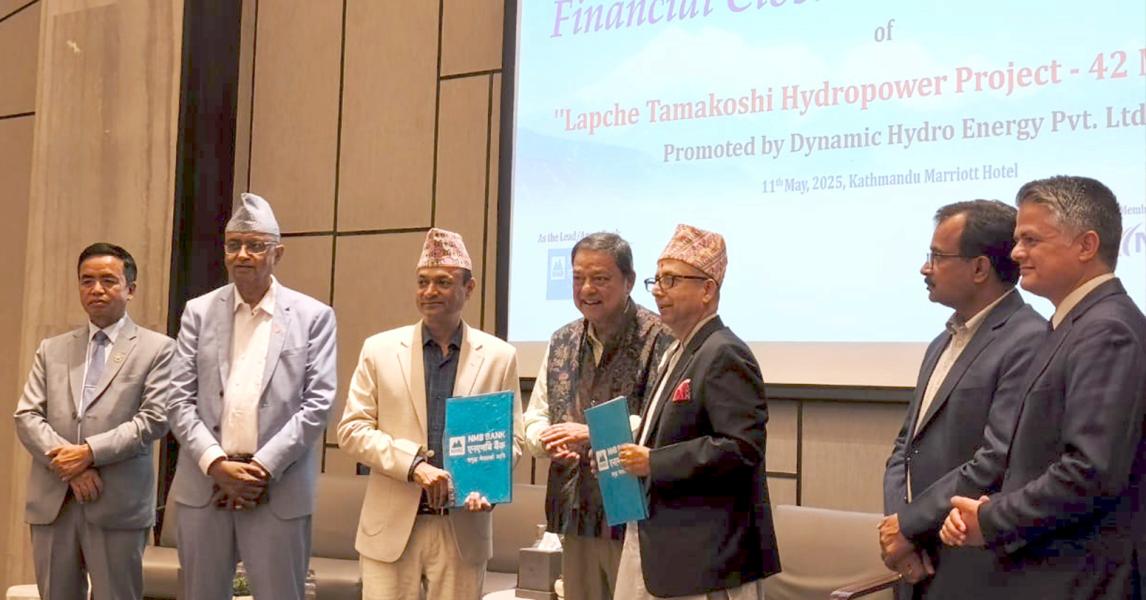 लाप्चे जलविद्युत् आयोजनामा एनएमबी बैंकको अगुवाईमा सवा पाँच अर्ब लगानी हुने