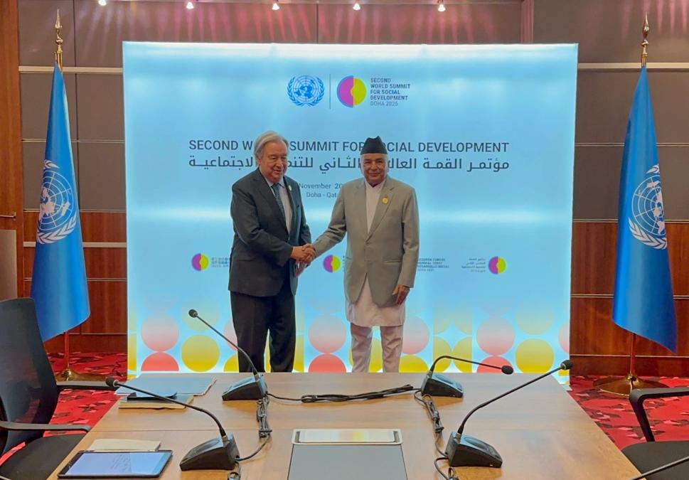 President Paudel Highlights Nepal’s Commitment to Social Justice and Inclusivity at Doha Summit