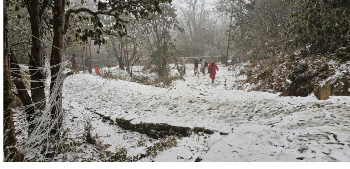 पाथीभरा क्षेत्रमा हिमपात