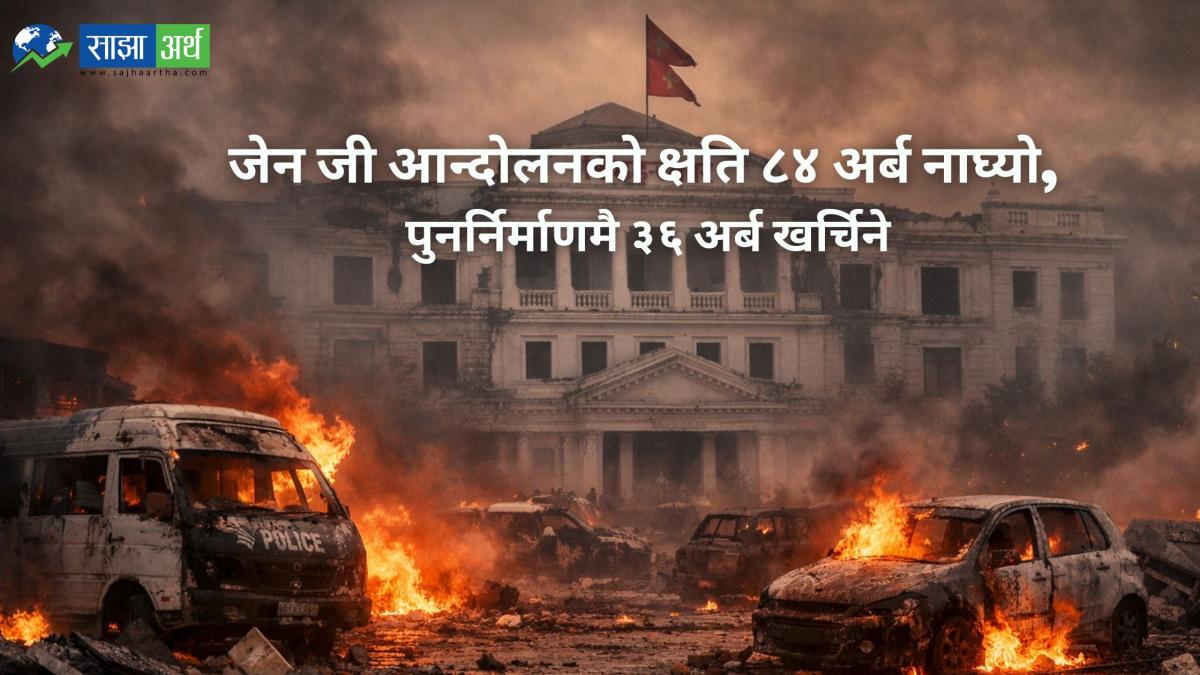 जेन जी आन्दोलनको क्षति ८४ अर्ब नाघ्यो, पुनर्निर्माणमै ३६ अर्ब खर्चिने
