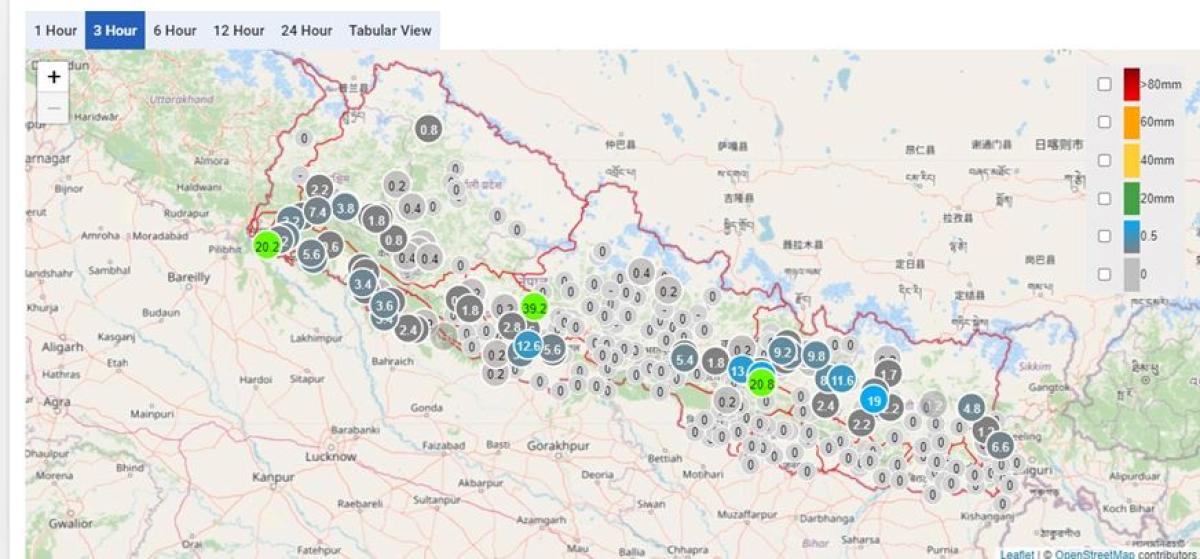 सुदूरपश्चिम र कर्णाली प्रदेशका केही स्थानमा हुरीबताससहित मुसलधारे वर्षा हुने