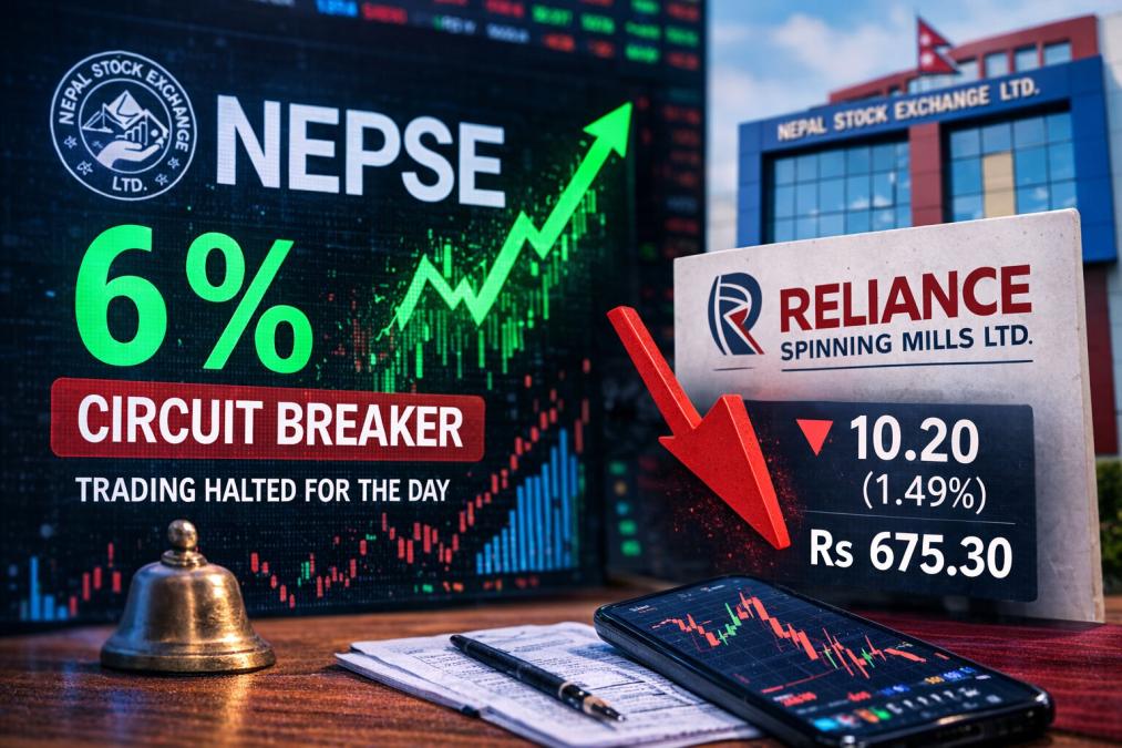 नेप्सेमा ६% सर्किट लाग्दा पनि रिलायन्स स्पिनिङ मिल्सको सेयर घट्यो